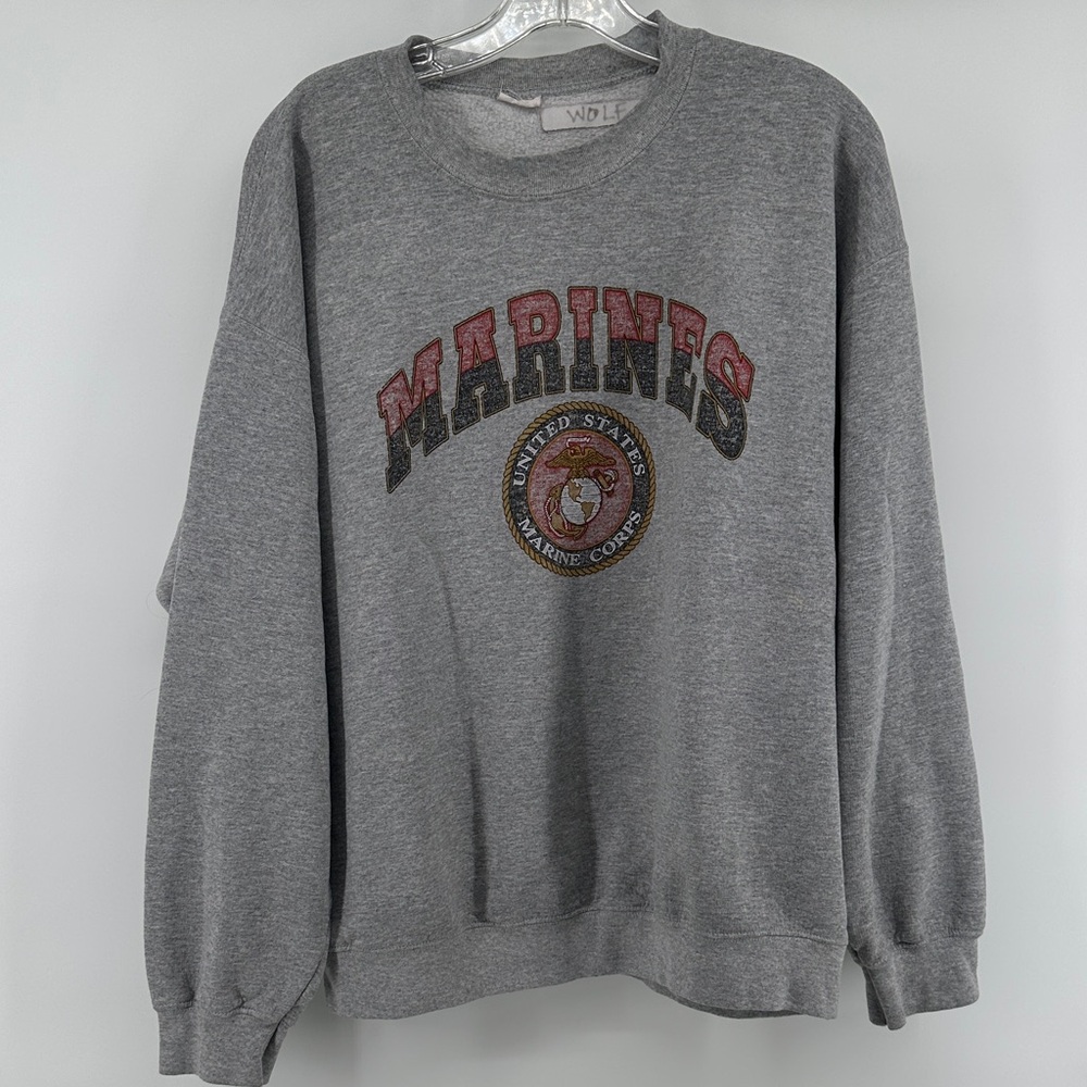 Vintage Gray Marines Crewneck Sweater Men’s size Large